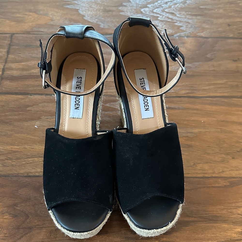 Steve Madden Black Espadrille Sandals